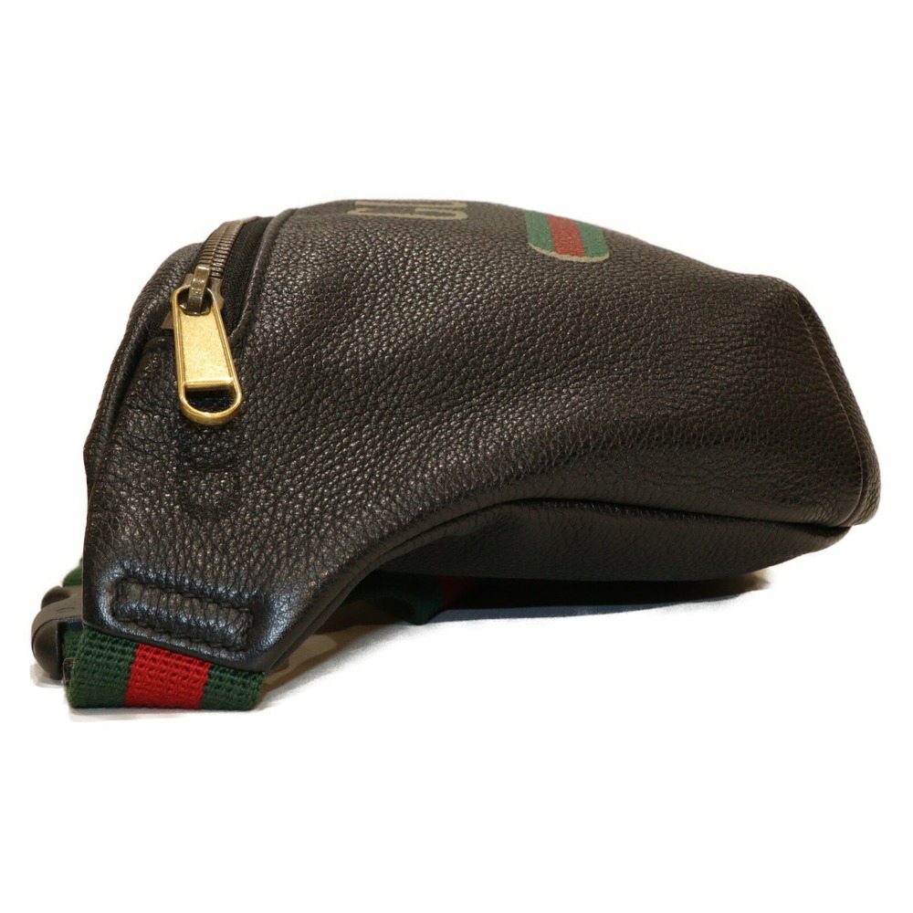 Gucci Bag Logo Body Green Black Classic Leather Red - Picture 4 of 7
